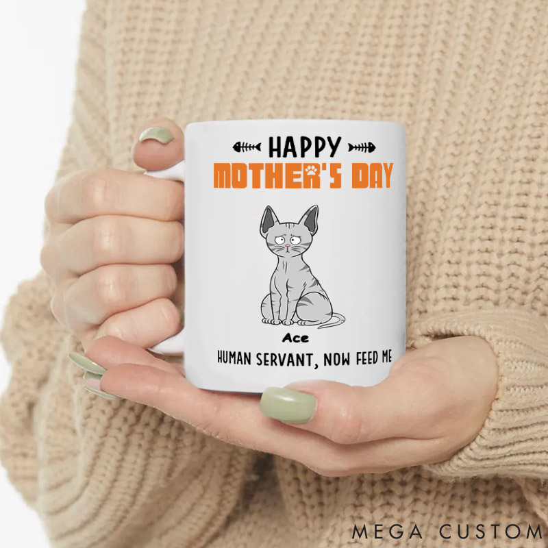 Personalized Cat Lover Mom Now Feed Me Mugs