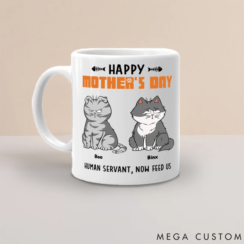 Personalized Cat Lover Mom Now Feed Me Mugs