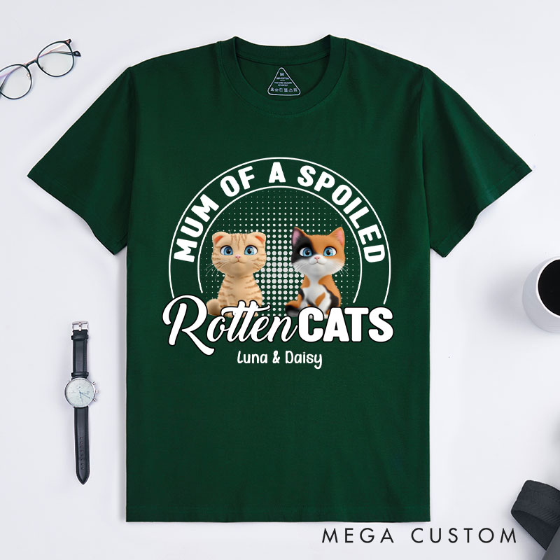 Personalized Cat Lover Mom of A Spoiled Rotten Cat T-Shirt