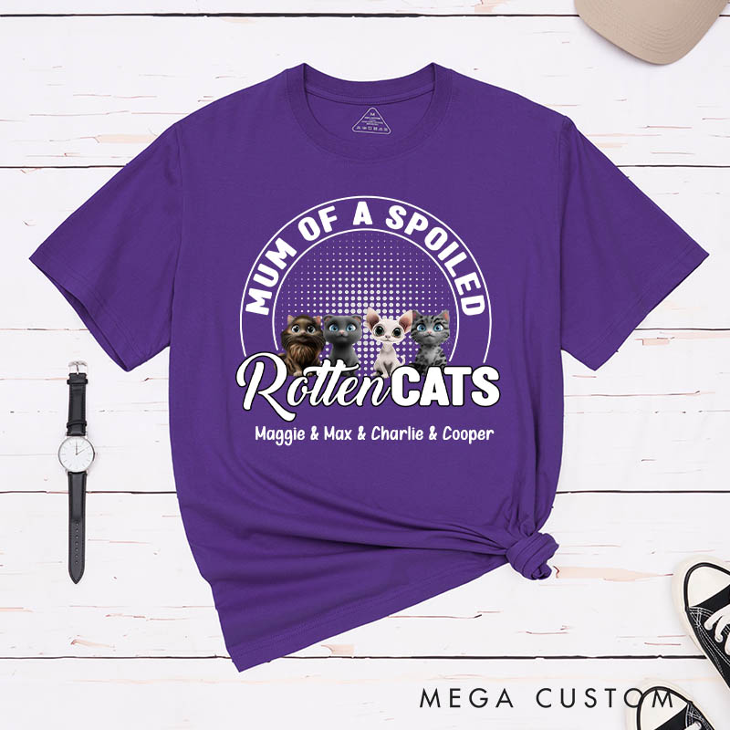 Personalized Cat Lover Mom of A Spoiled Rotten Cat T-Shirt