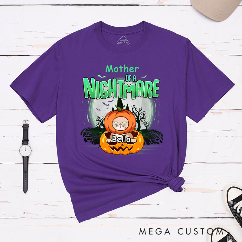 Personalized Cat Lover Mommy of Nightmares T-Shirt