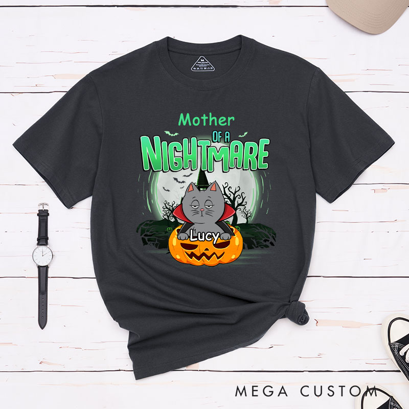 Personalized Cat Lover Mommy of Nightmares T-Shirt