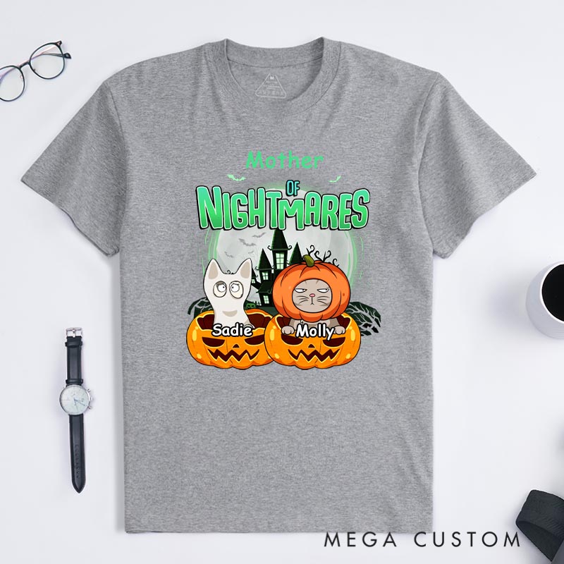 Personalized Cat Lover Mommy of Nightmares T-Shirt