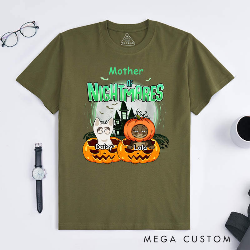 Personalized Cat Lover Mommy of Nightmares T-Shirt
