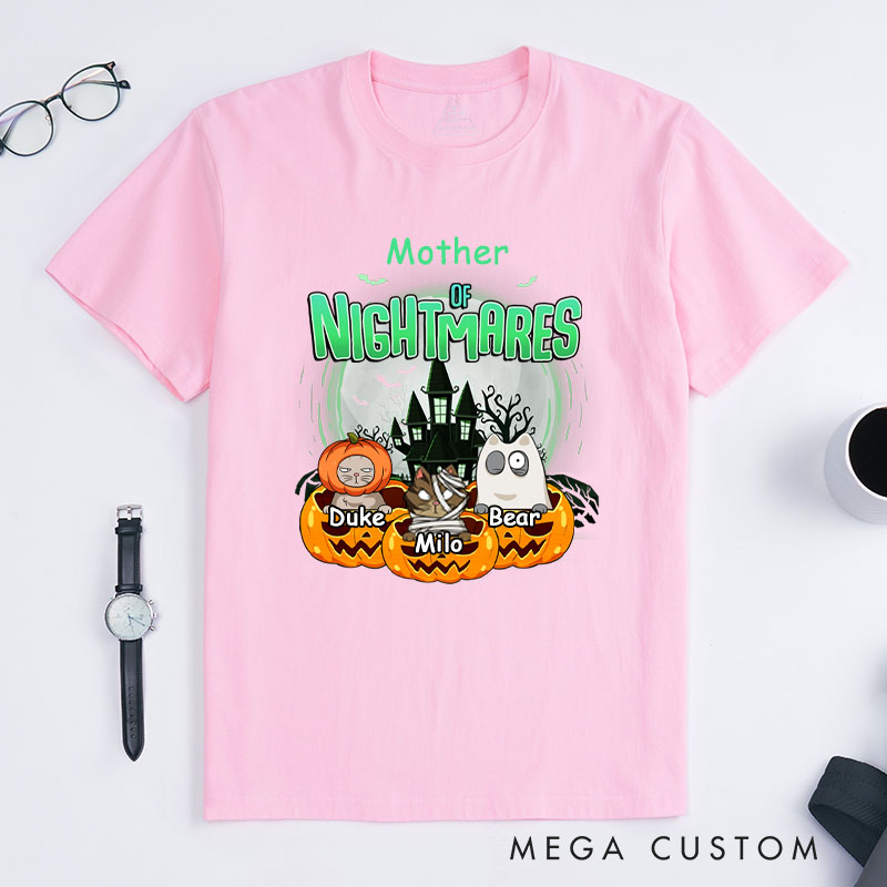 Personalized Cat Lover Mommy of Nightmares T-Shirt
