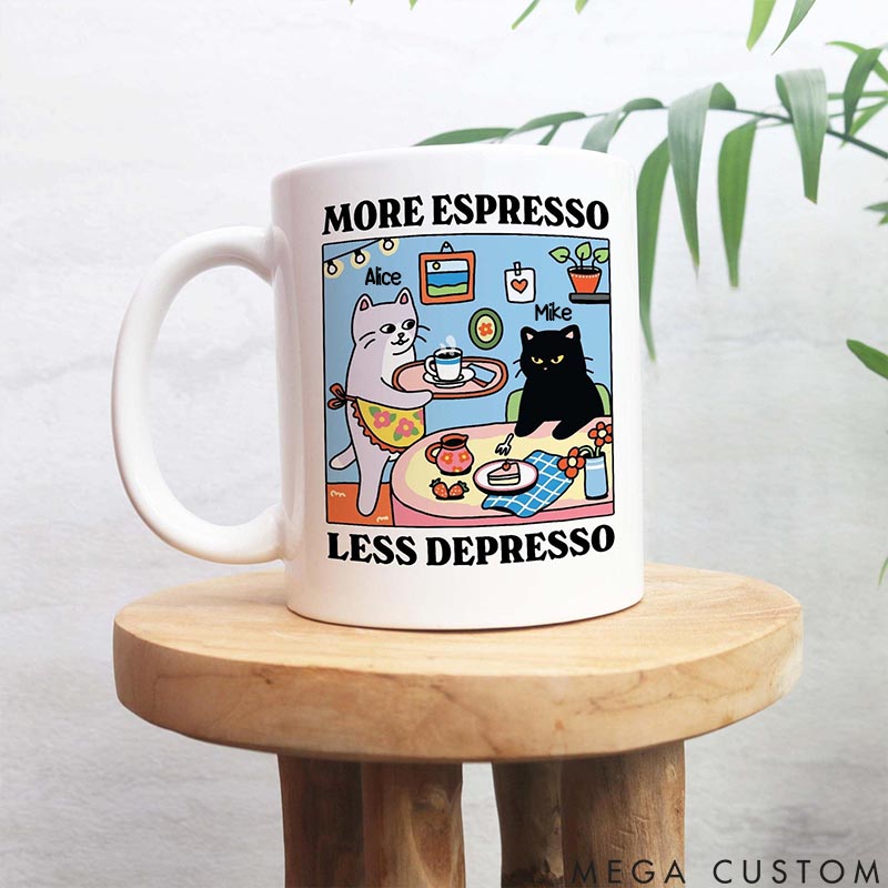 Personalized Cat Lover More Espresso Mugs