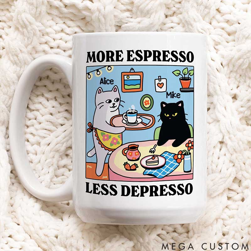Personalized Cat Lover More Espresso Mugs