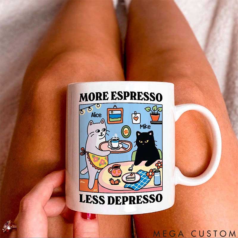 Personalized Cat Lover More Espresso Mugs