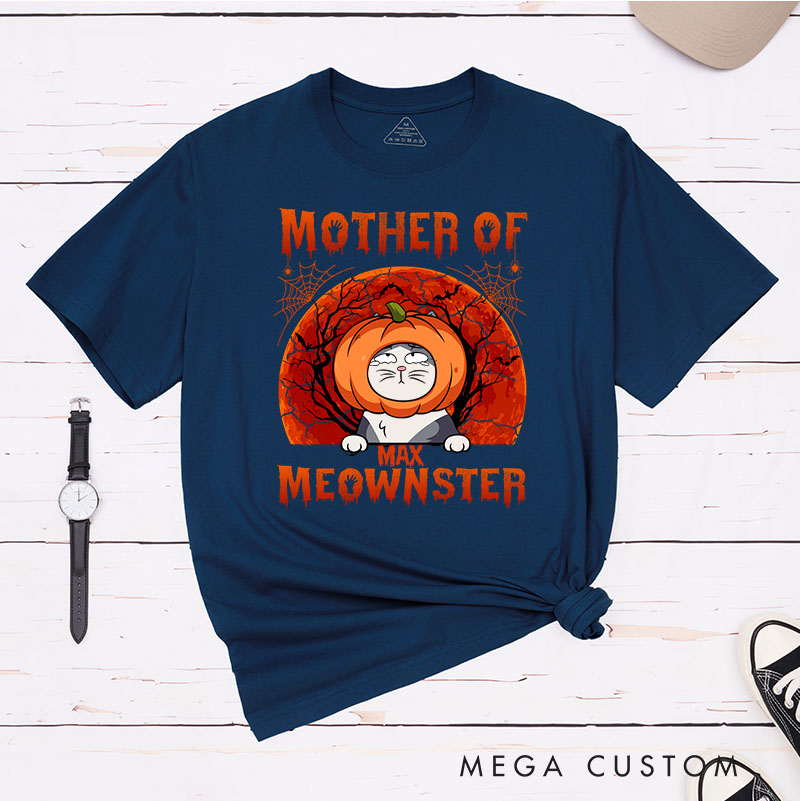 Personalized Cat Lover Mother Of Meownsters Minimalist T-Shirt