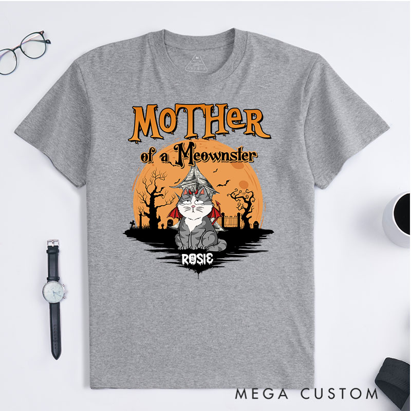 Personalized Cat Lover Mother Of Meownsters Upgraded T-Shirt
