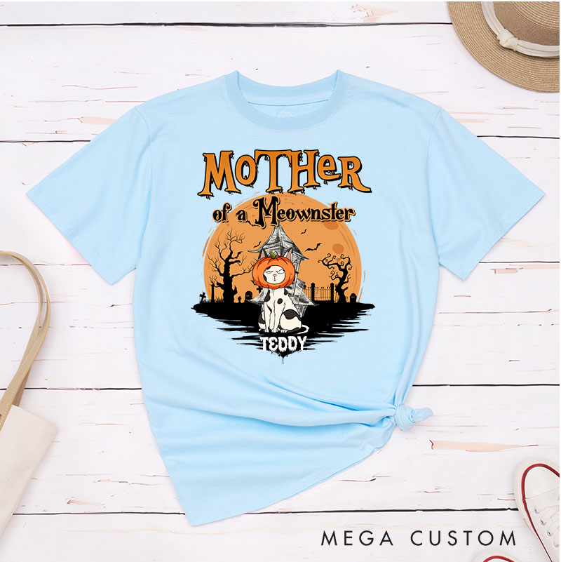 Personalized Cat Lover Mother Of Meownsters Upgraded T-Shirt