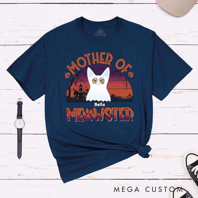 Personalized Cat Lover Mother of Meowsters T-Shirt