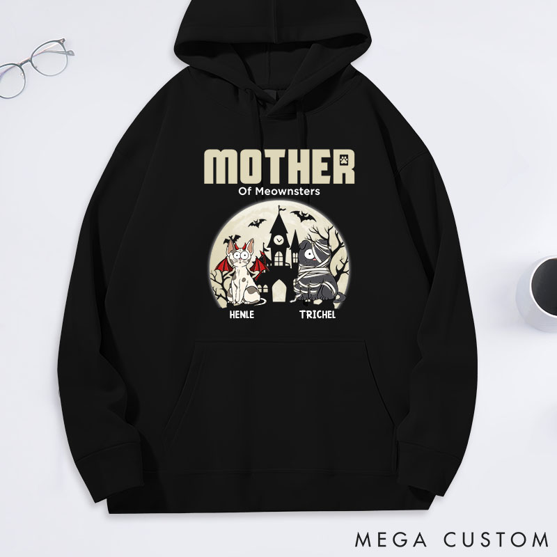 Personalized Cat Lover Mother of little Meowsters Classic Hoodies
