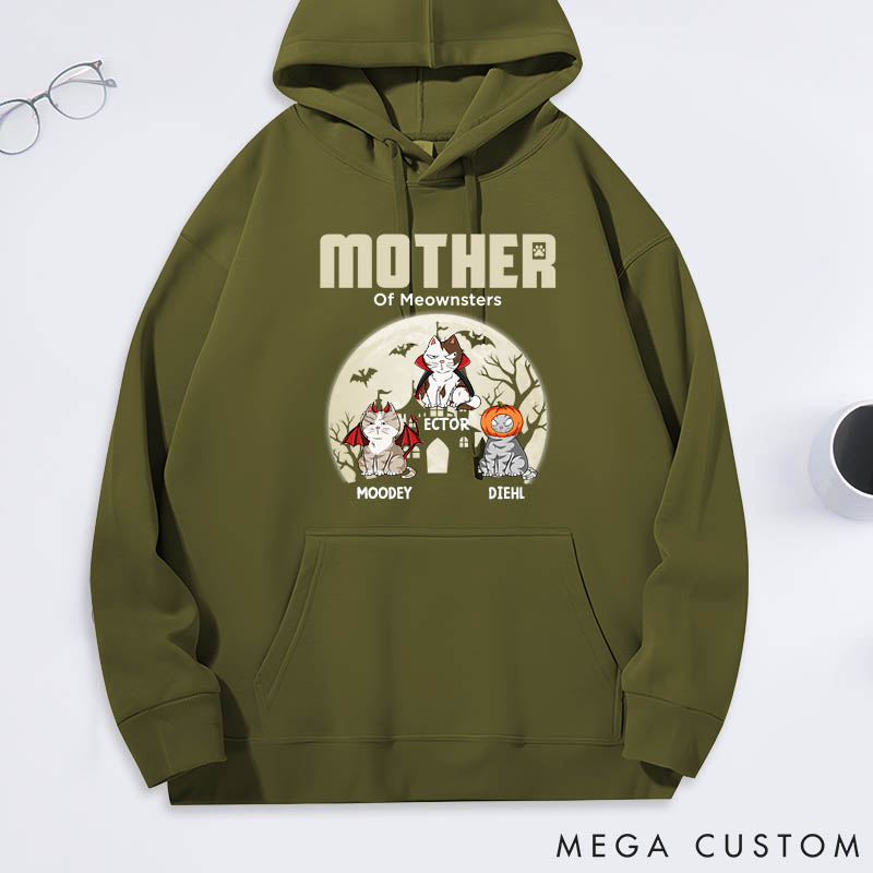 Personalized Cat Lover Mother of little Meowsters Classic Hoodies