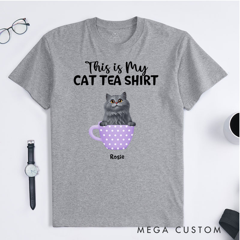 Personalized Cat Lover My Cat Tea Shirt T-Shirt