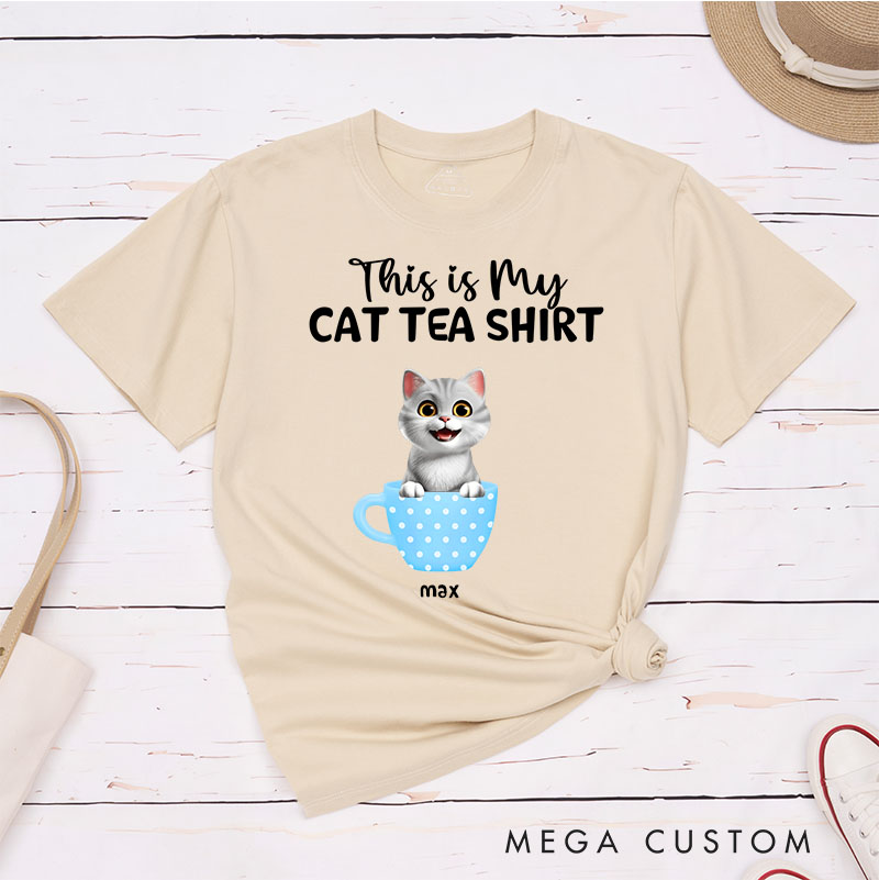 Personalized Cat Lover My Cat Tea Shirt T-Shirt