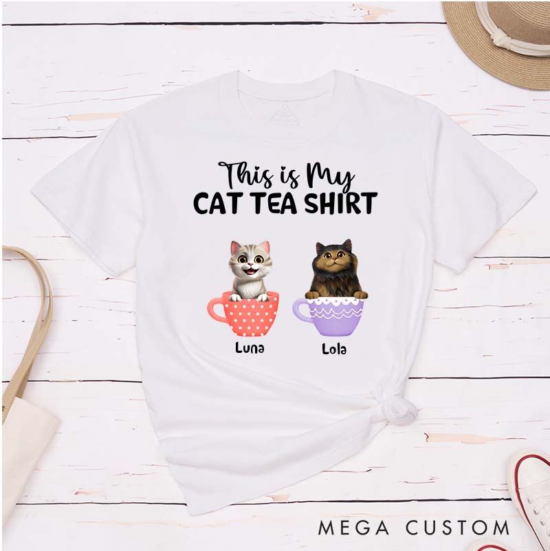 Personalized Cat Lover My Cat Tea Shirt T-Shirt