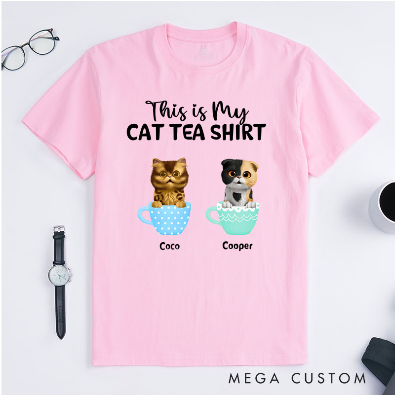 Personalized Cat Lover My Cat Tea Shirt T-Shirt