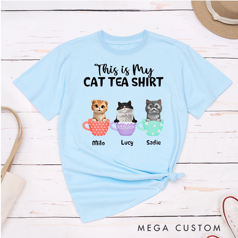 Personalized Cat Lover My Cat Tea Shirt T-Shirt
