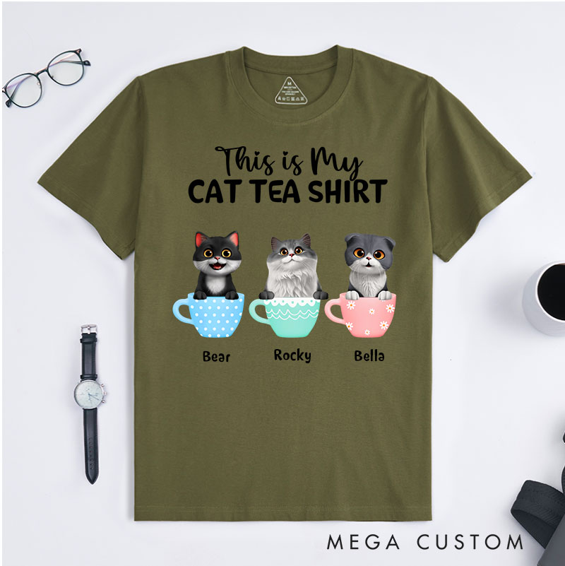 Personalized Cat Lover My Cat Tea Shirt T-Shirt