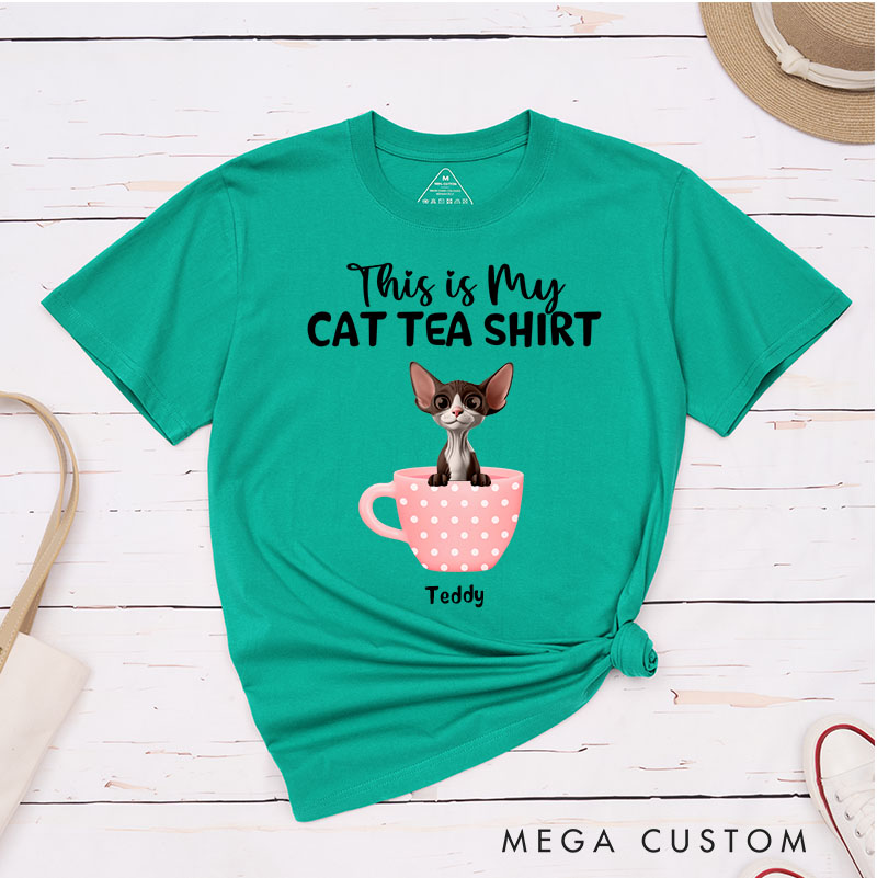 Personalized Cat Lover My Cat Tea Shirt T-Shirt