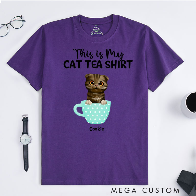 Personalized Cat Lover My Cat Tea Shirt T-Shirt