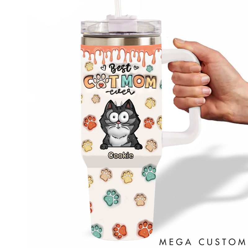 Personalized Cat Lover My Kids Have Paws 40oz Tumbler