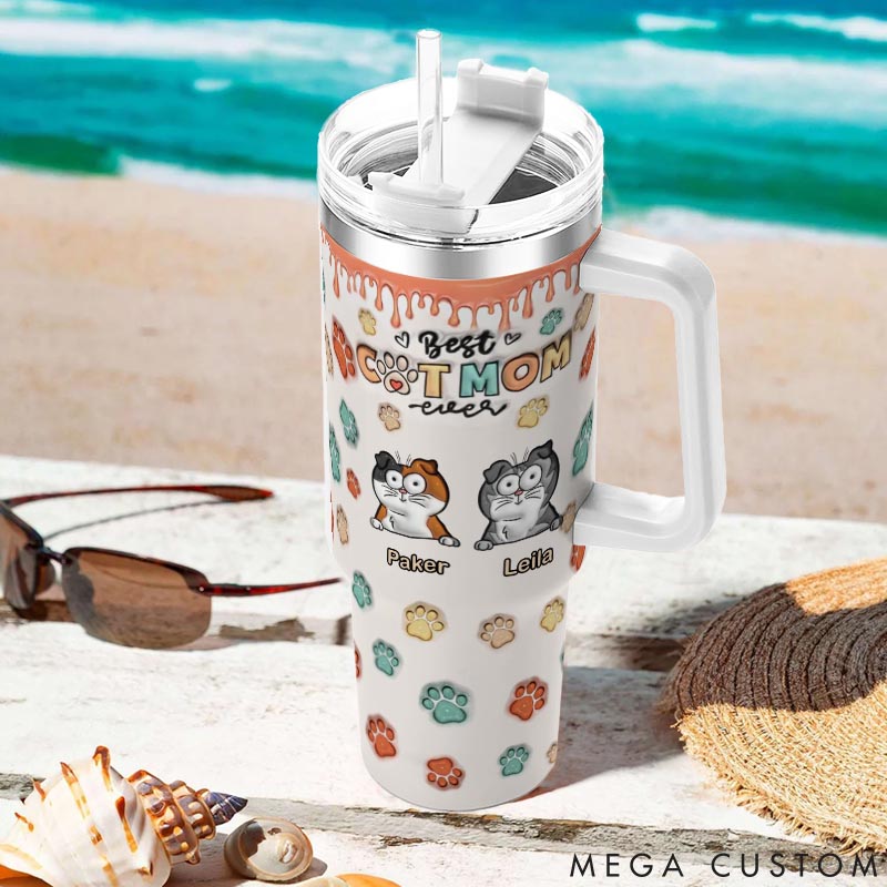 Personalized Cat Lover My Kids Have Paws 40oz Tumbler