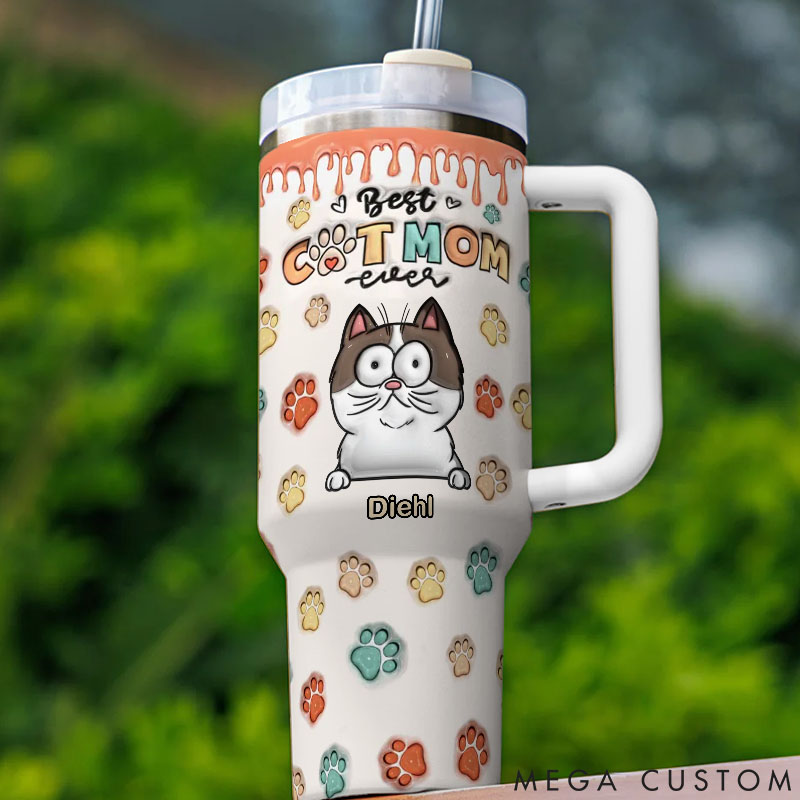 Personalized Cat Lover My Kids Have Paws 40oz Tumbler