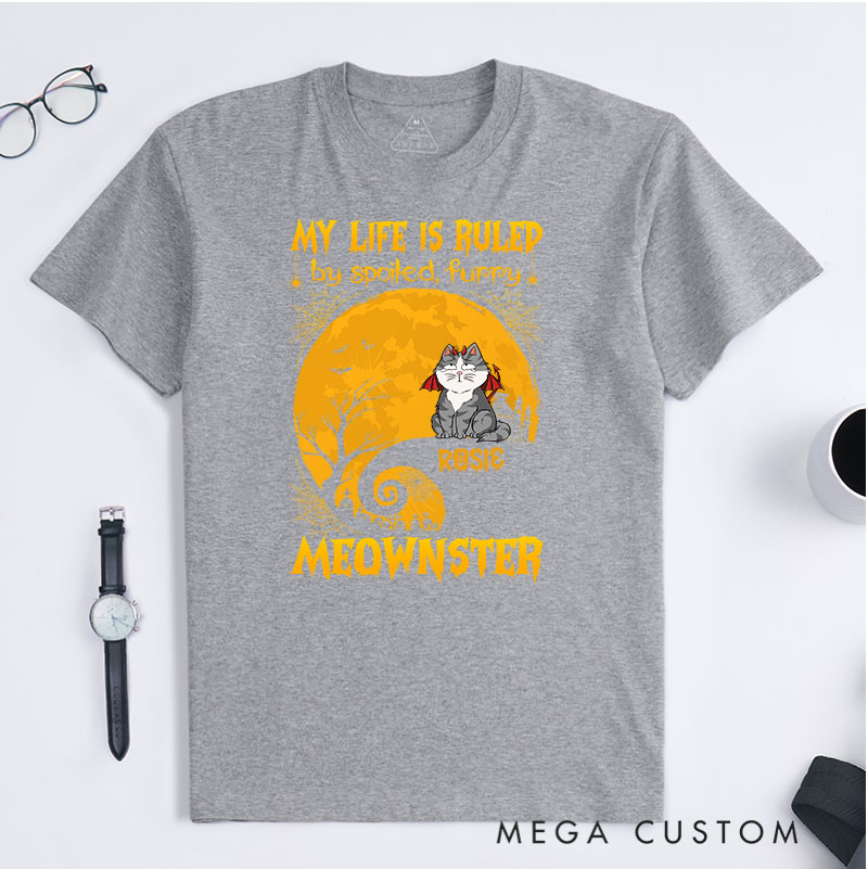 Personalized Cat Lover My Life Is Ruled By Meownsters T-Shirt