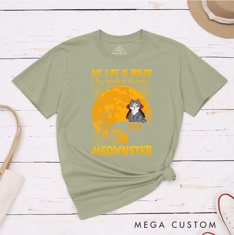 Personalized Cat Lover My Life Is Ruled By Meownsters T-Shirt