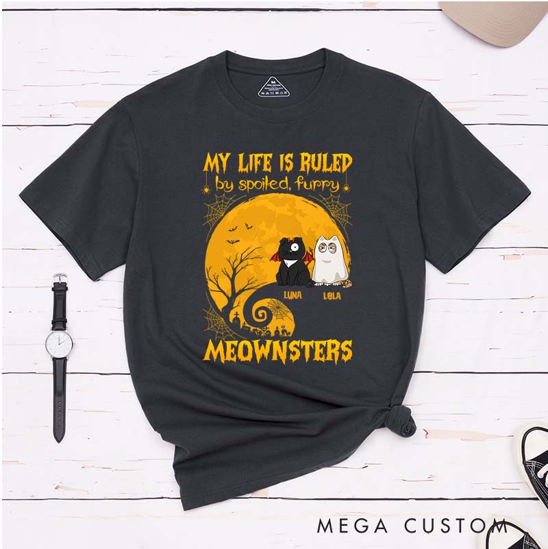 Personalized Cat Lover My Life Is Ruled By Meownsters T-Shirt