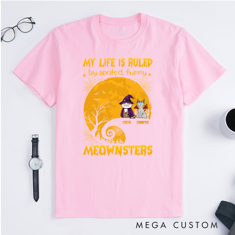 Personalized Cat Lover My Life Is Ruled By Meownsters T-Shirt