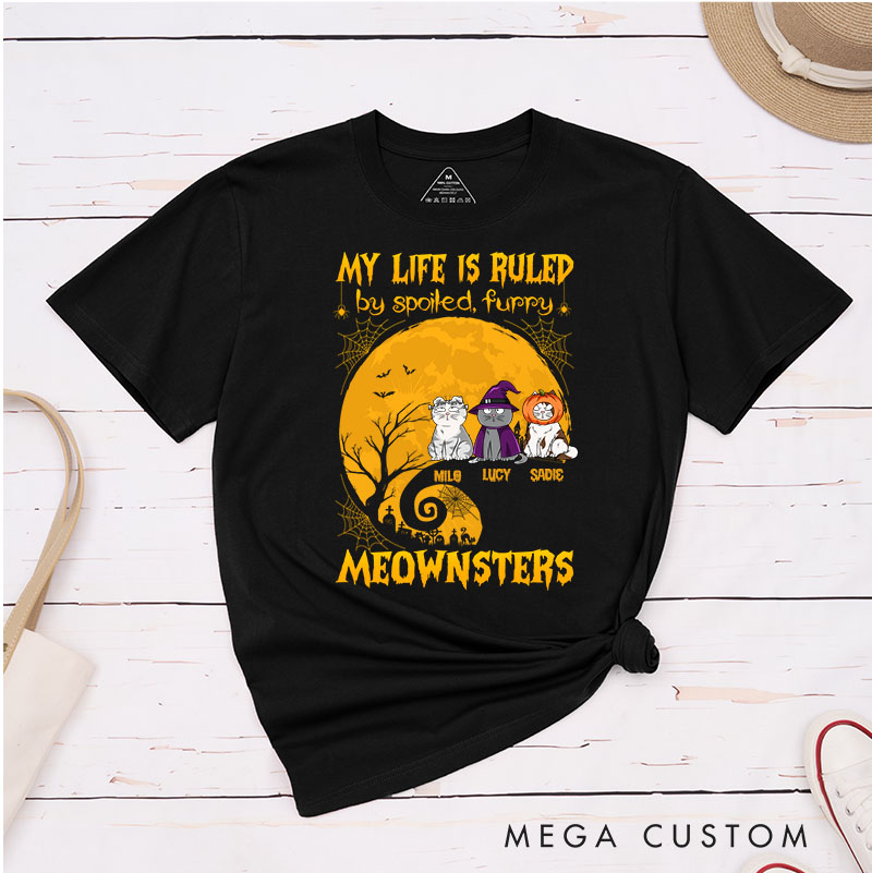 Personalized Cat Lover My Life Is Ruled By Meownsters T-Shirt