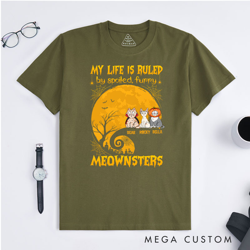 Personalized Cat Lover My Life Is Ruled By Meownsters T-Shirt