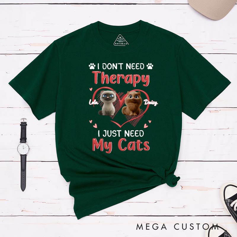 Personalized Cat Lover No Therapy Needed T-Shirt