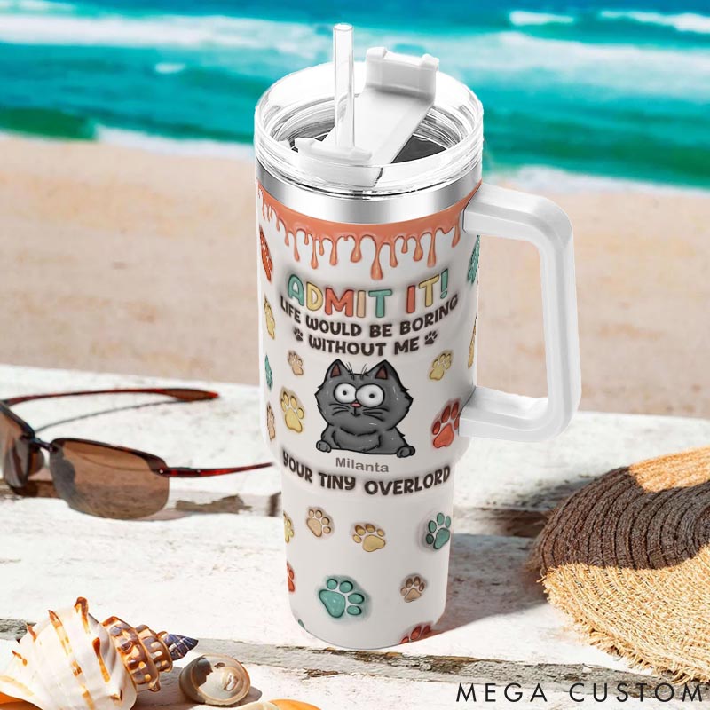 Personalized Cat Lover Not A Home without Paw Prints 40oz Tumbler