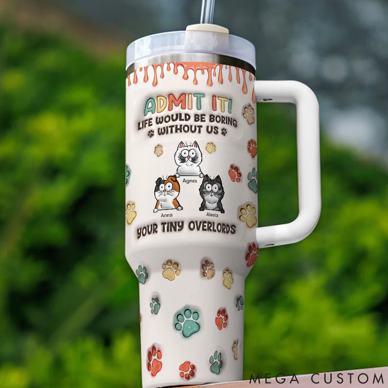 Personalized Cat Lover Not A Home without Paw Prints 40oz Tumbler