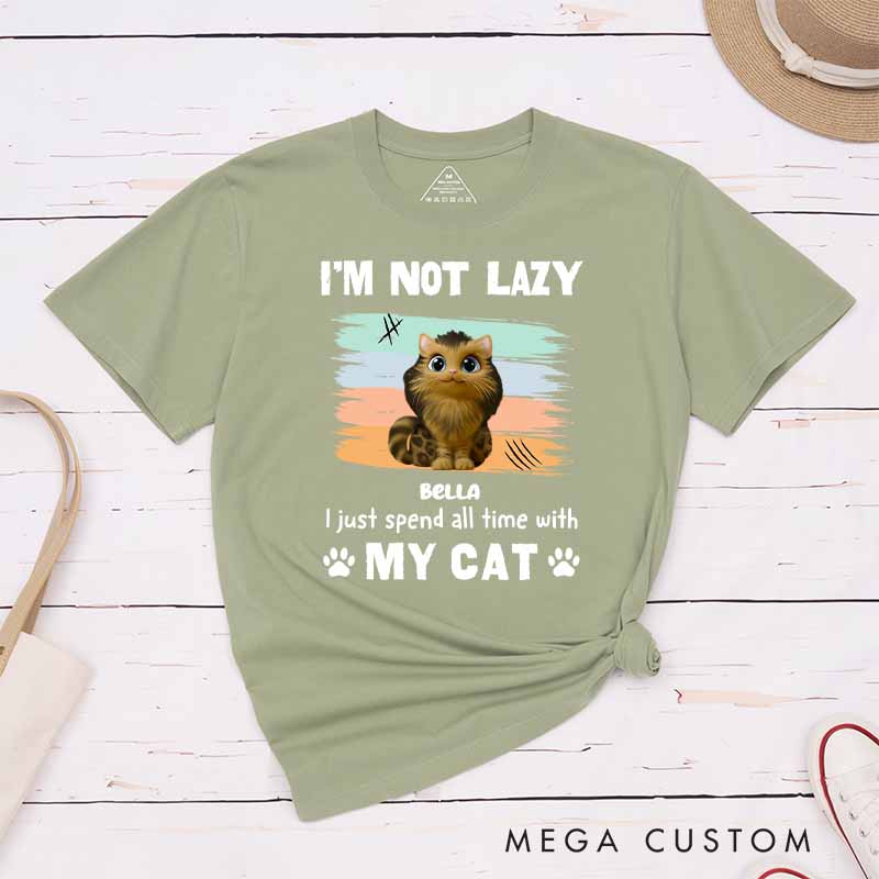 Personalized Cat Lover Not Lazy but do Not Care T-Shirt