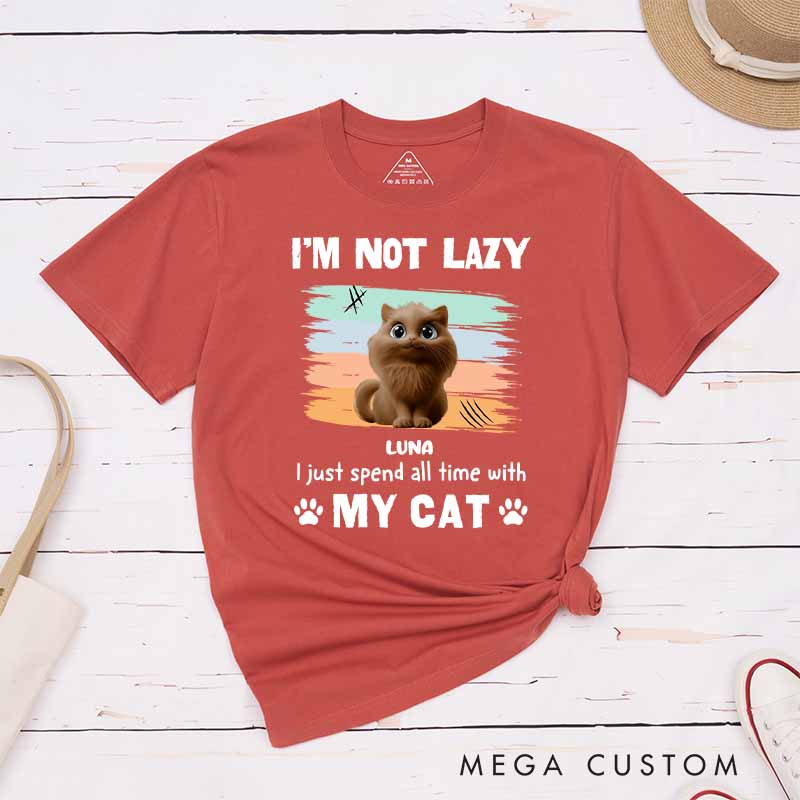 Personalized Cat Lover Not Lazy but do Not Care T-Shirt