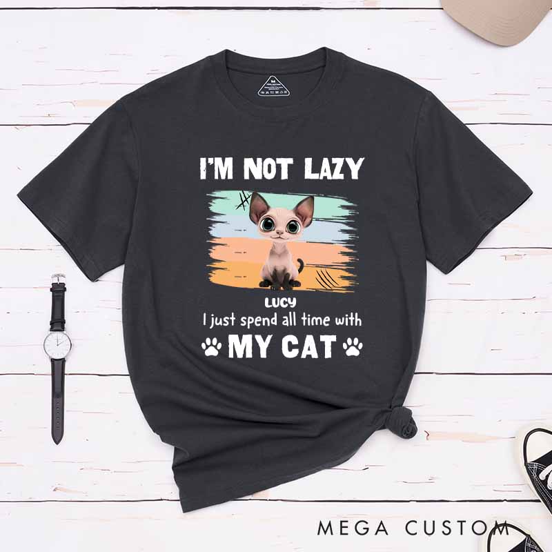 Personalized Cat Lover Not Lazy but do Not Care T-Shirt