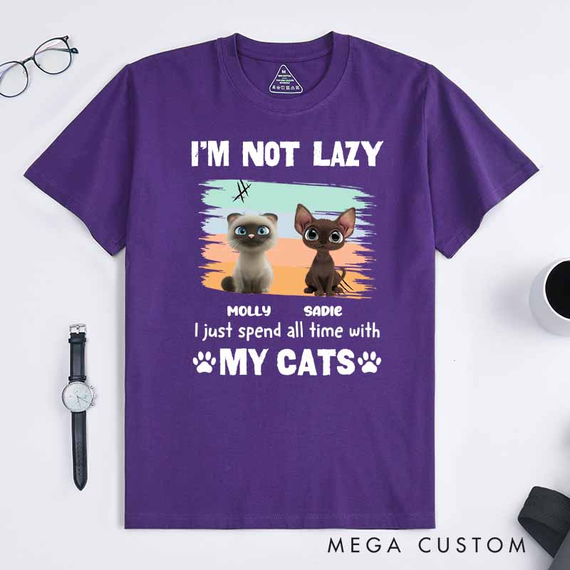 Personalized Cat Lover Not Lazy but do Not Care T-Shirt