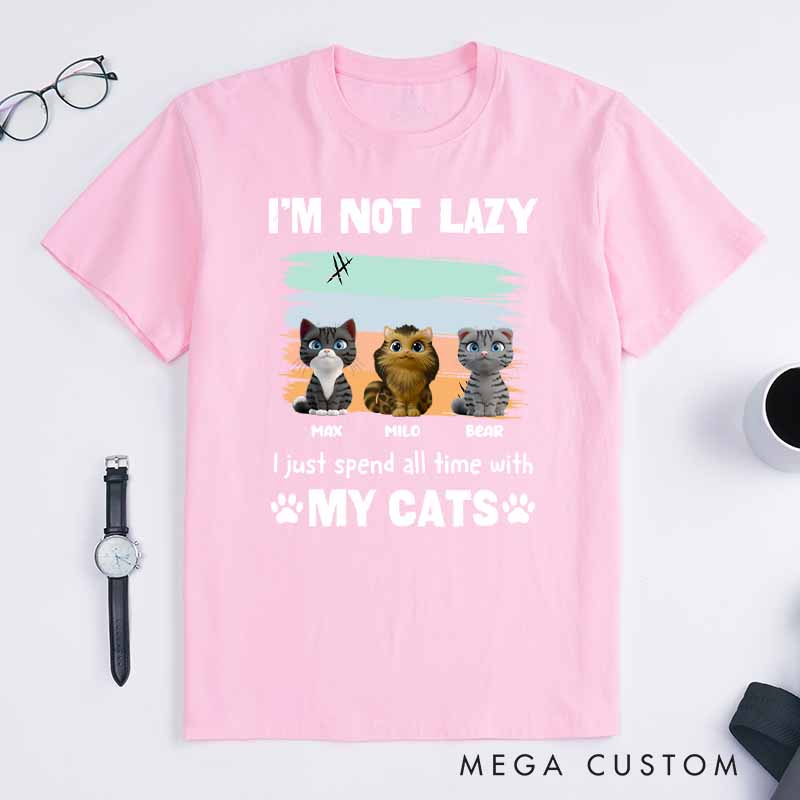 Personalized Cat Lover Not Lazy but do Not Care T-Shirt