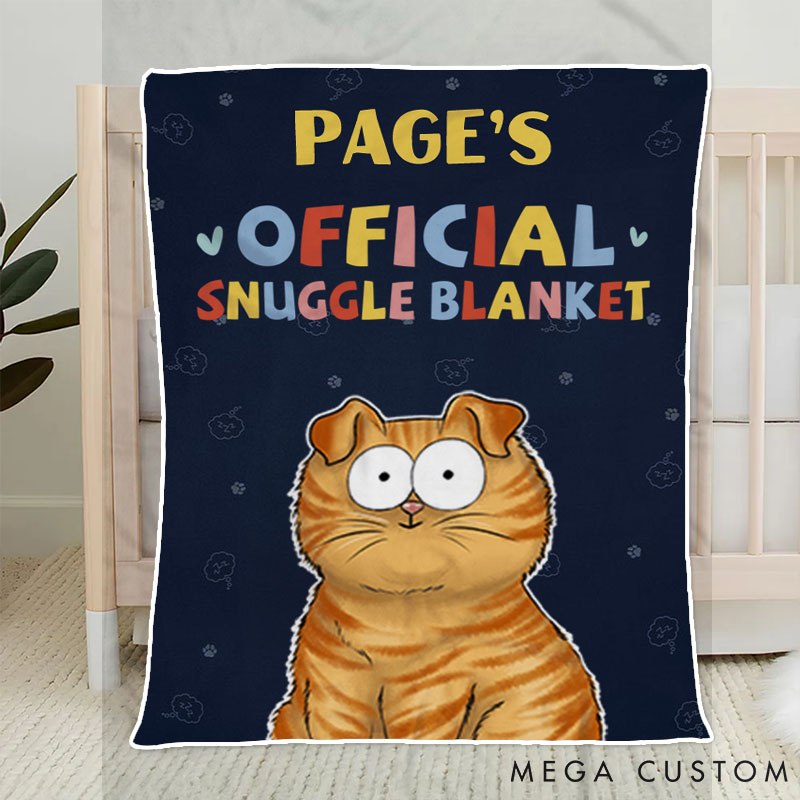 Personalized Cat Lover Official Snuggle Blanket Throw Blanket
