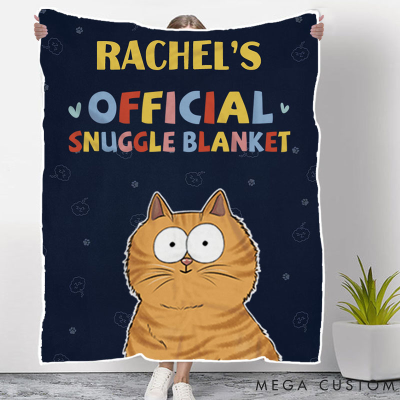 Personalized Cat Lover Official Snuggle Blanket Throw Blanket