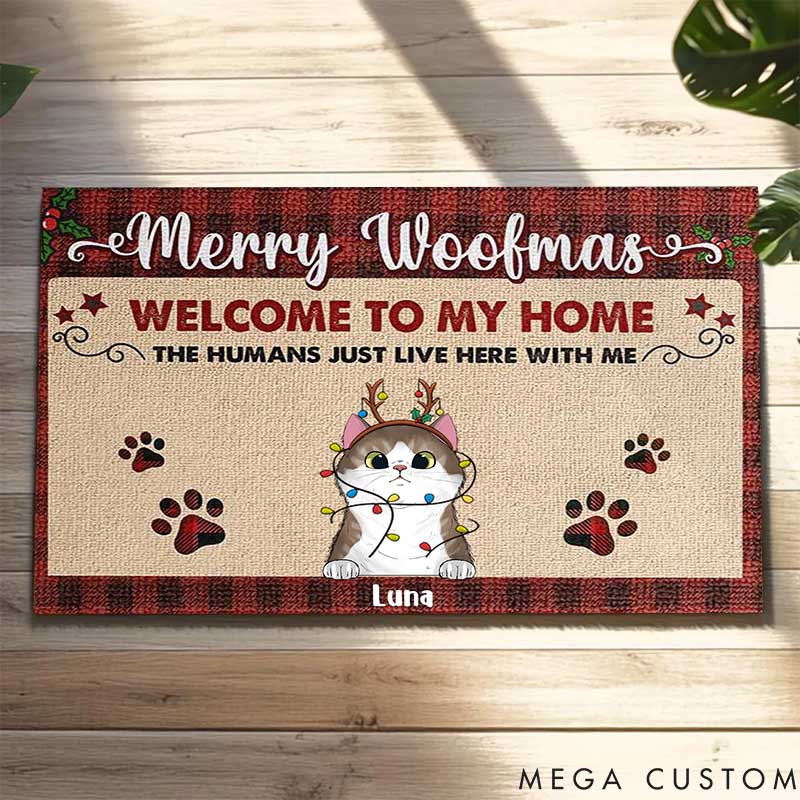 Personalized Cat Lover Pawliday Happy Welcome to Cat Home Doormat