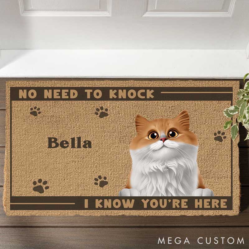 Personalized Cat Lover Paws Before People in This Happy Home Doormat