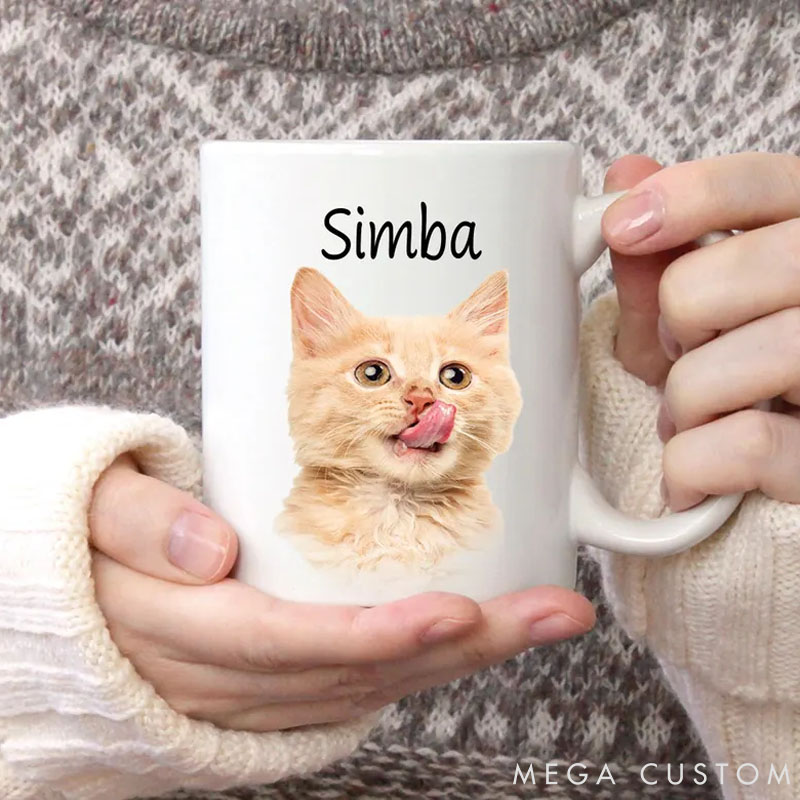 Personalized Cat Lover Pet Photo Gift Cat Valentine Mug