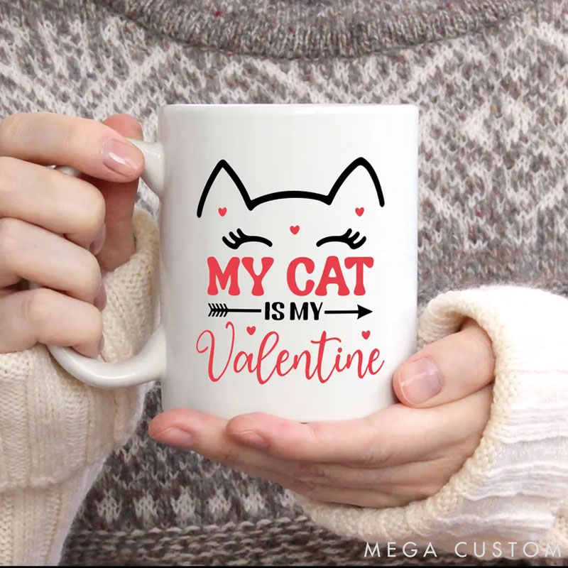 Personalized Cat Lover Pet Photo Gift Cat Valentine Mug