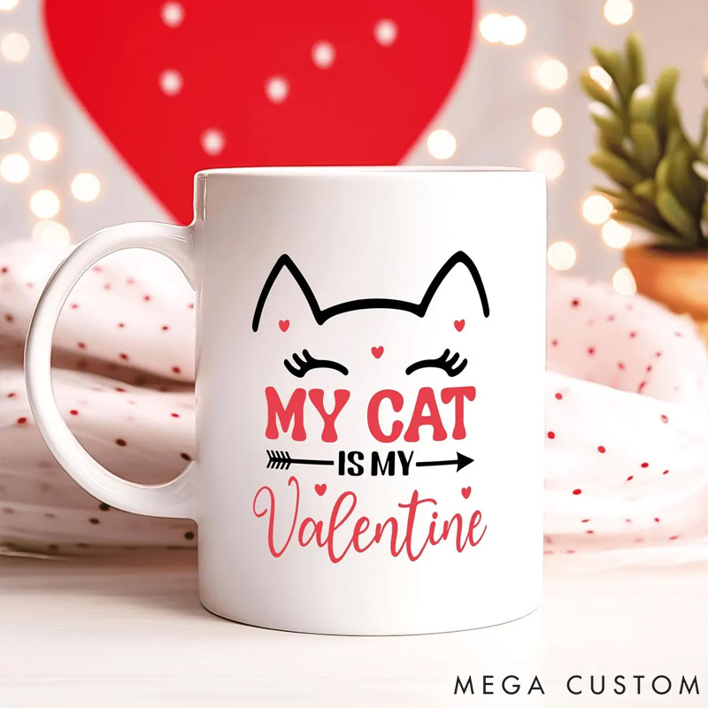 Personalized Cat Lover Pet Photo Gift Cat Valentine Mug